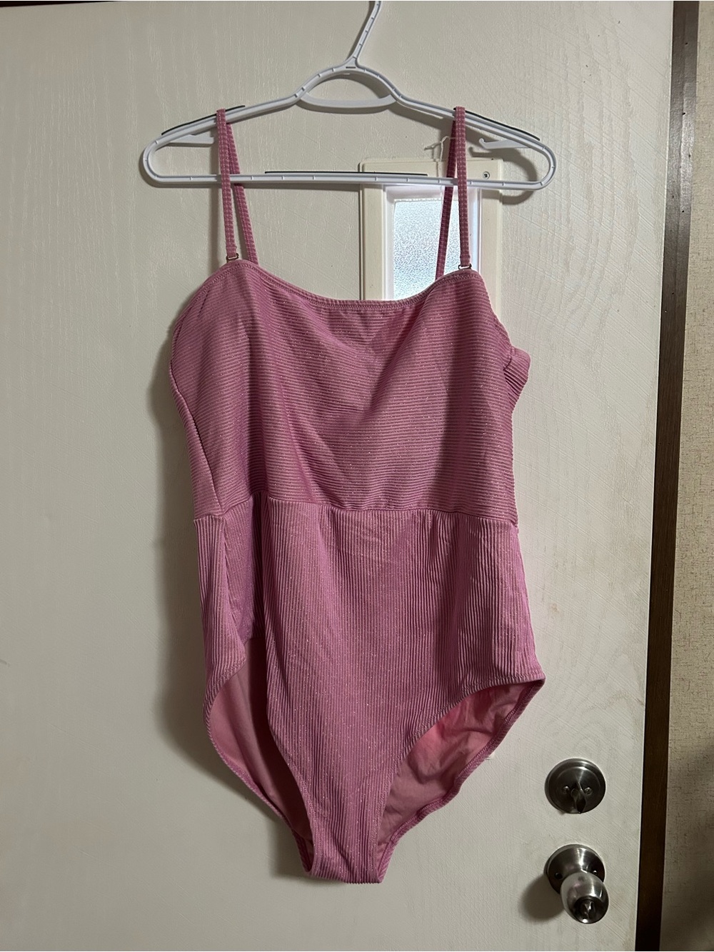 Old Navy Pink Ribbed One-Piece Swimsuit